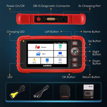 LAUNCH CRP123X V2.0 OBD2 Scanner, Diagnosis Coche Multimarca con 4 Sistema y 7 Funcione de Reinicio, Sistema de Motor ABS SRS Transmisión, Reset de Aceite ETS, AutoVIN, WiFi Actualización Gratuita